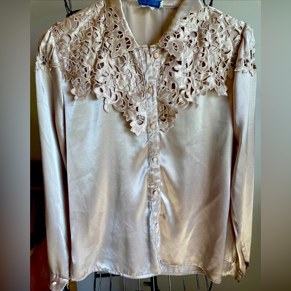 Polyester Blouse Tan Small